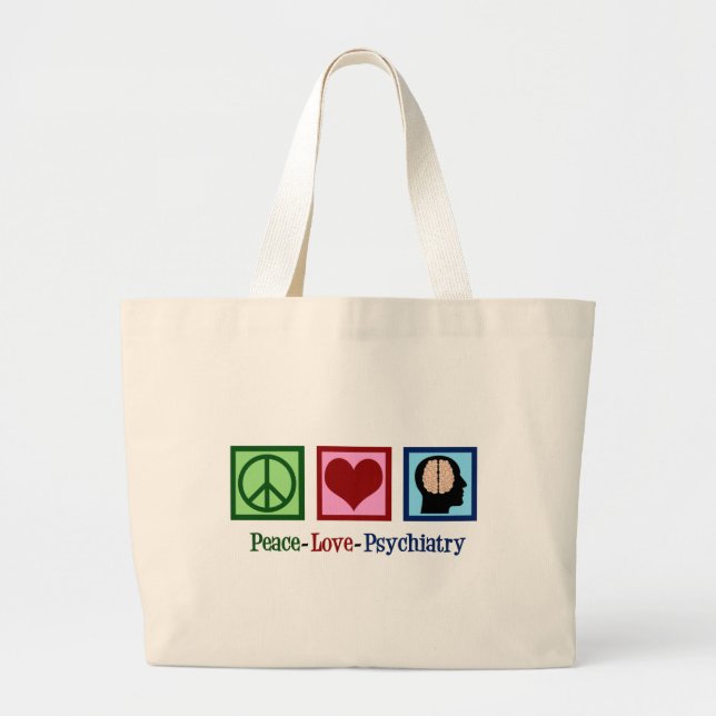 Psychiatrist Peace Kärlek Psychiatry Jumbo Tygkasse (Framsidan)