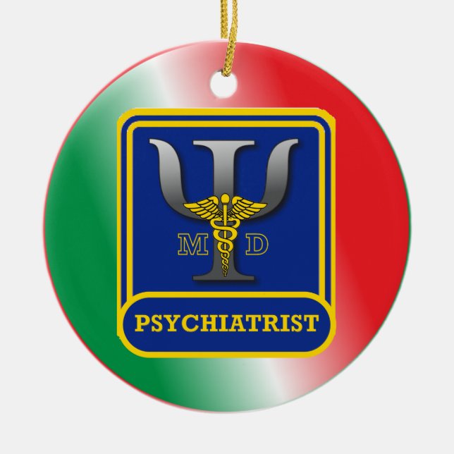 Psychiatrist Shield Anpassningsbar Julgransprydnad Keramik (Framsidan)