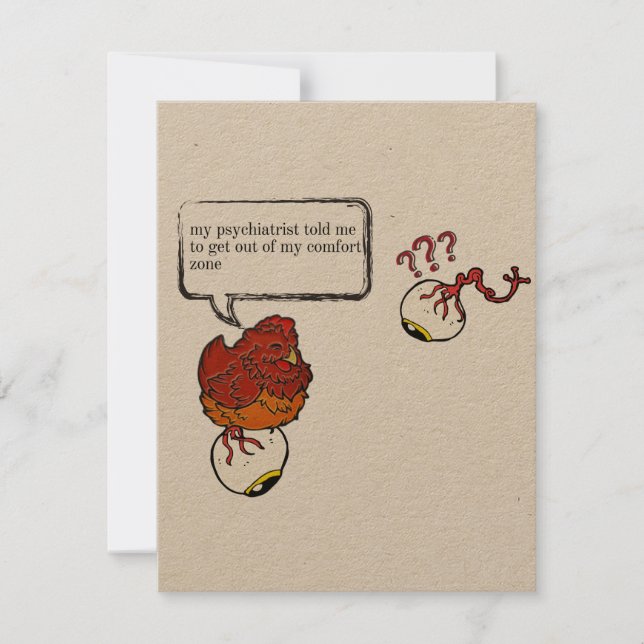 Psychiatrist Zombie Funny Tack Kort (Framsida)