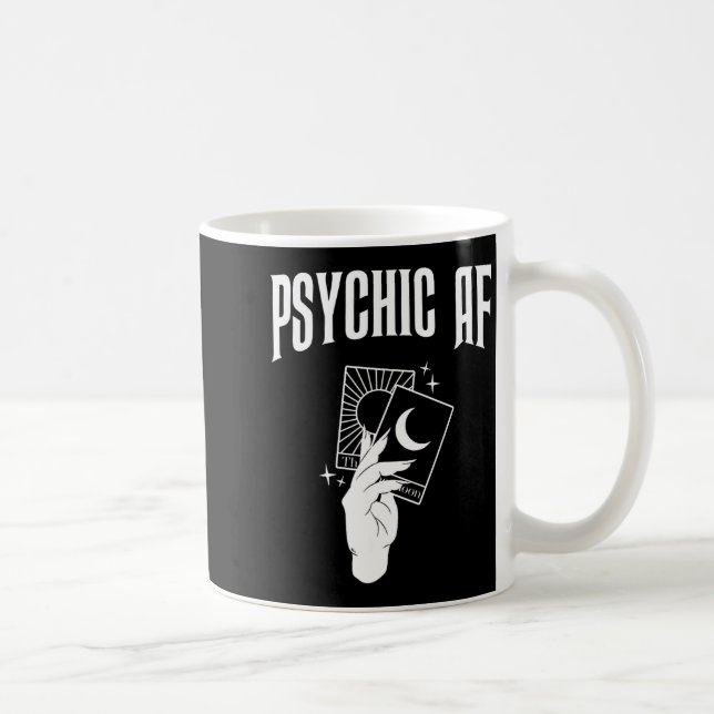 Psychic Af Funny New Age Occult Tarot Clairvoyant  Kaffemugg (Höger)