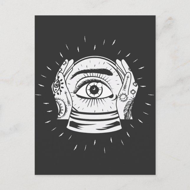 Psychic Crystal Boll Fortune Tellers Vykort (Framsida)