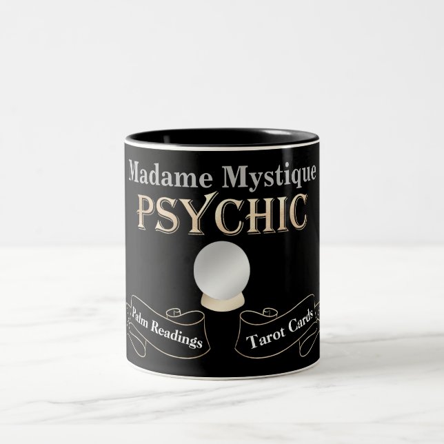 Psychic Crystal Boll Guld och Black Två-Tonad Mugg (Center)