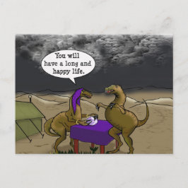 Psychic Dinosaur Fortune Teller Tecknad Vykort