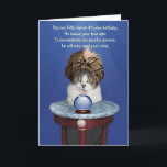 Psychic Mikie Funny Birthday Kort<br><div class="desc">Anpassade roligt kort med Psychic Mikie. Du kan anpassa hela texten och ändra typsnitt. Den blå strålbakgrunden på framsidan är tack vare PublicDomainPictures. netTurban är tack vare en bild från clker.com, och det är även boll av glas. Du kan flytta glaset boll eller ta bort det. Jag diskuterade flyttan till...</div>