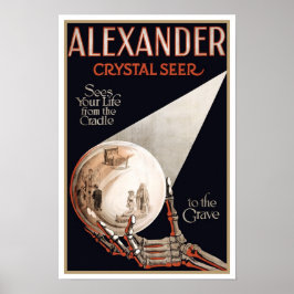 Psychic Readings by Alexander, 1910. Vintage Magic Poster