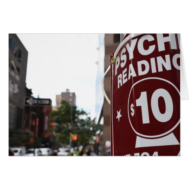 Psychic Readings New York City Street Photography Hälsningskort (Framsidan Horizontal)