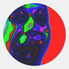 Psycho Active Ansikte Design Runt Klistermärke