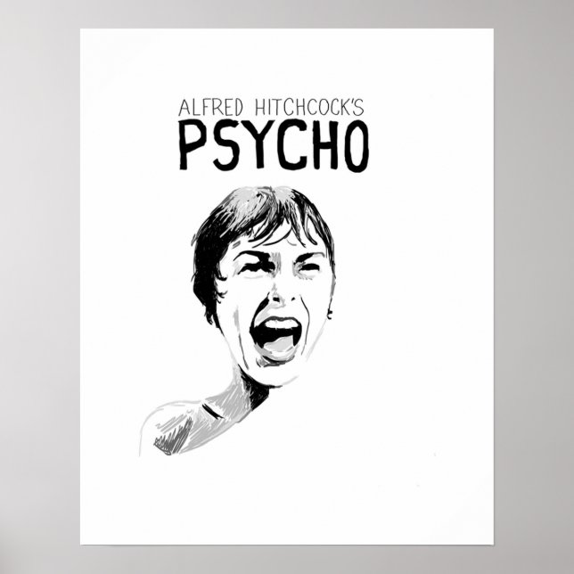 Psycho Alfred Hitchcock Poster (Framsidan)