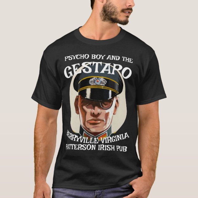 PSYCHO BOY AND GESTAPO PATTERSON IRISH PUB T SHIRT (Framsida)