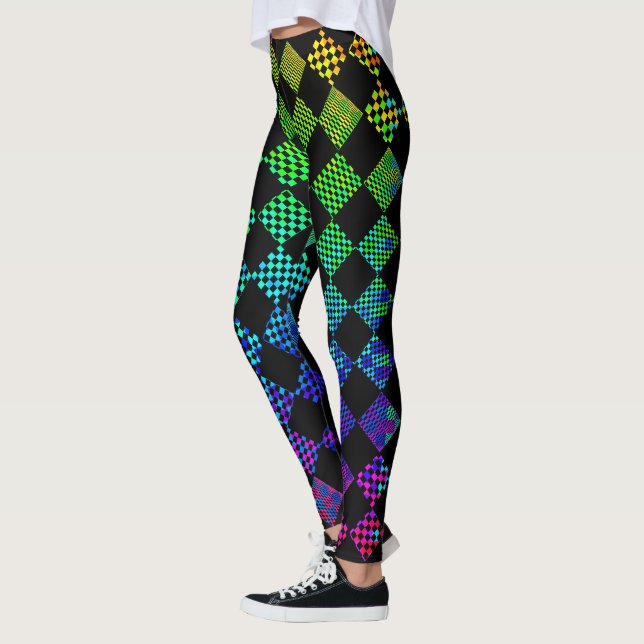Psycho Checkerss av Kenneth Yoncich Leggings (Vänster)