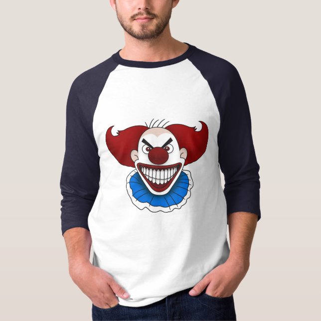 Psycho Clown Basic 3/4 Ärm Raglan T-shirt (Framsida)