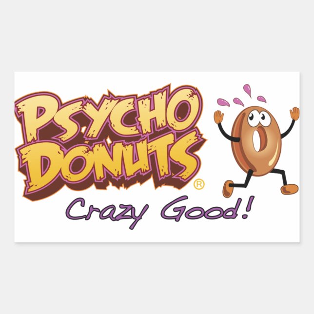 Psycho Donuts Stickers Rektangulärt Klistermärke (Framsida)