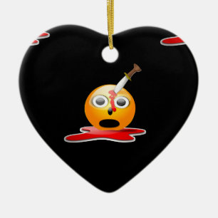 psycho emoji julgransprydnad keramik