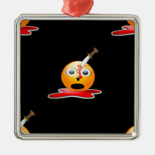 psycho emoji julgransprydnad metall
