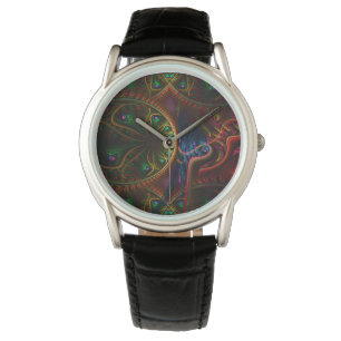 Psycho Gears Flame Fractal Art Armbandsur