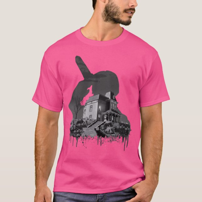 Psycho House Collage - Alfred Hitchcock T Shirt (Framsida)