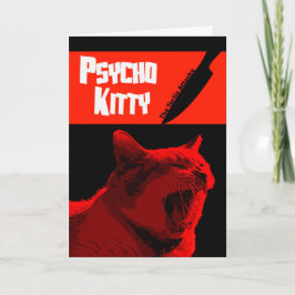 Psycho Kattunge Happy halloween-kort Kort