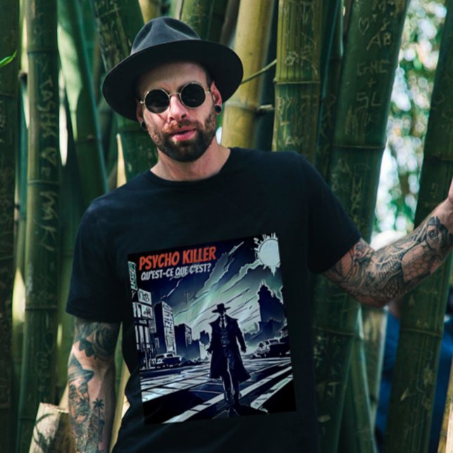 Psycho Killer Quest-ce Que Cest Retro Rock T-Shirt (Talking Heads - Psycho Killer)