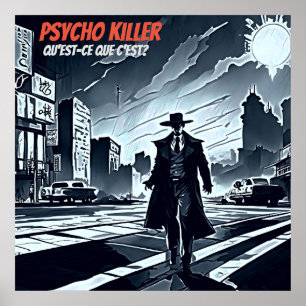 Psycho Killer Vibe - Talande chefer Retro Art Poster