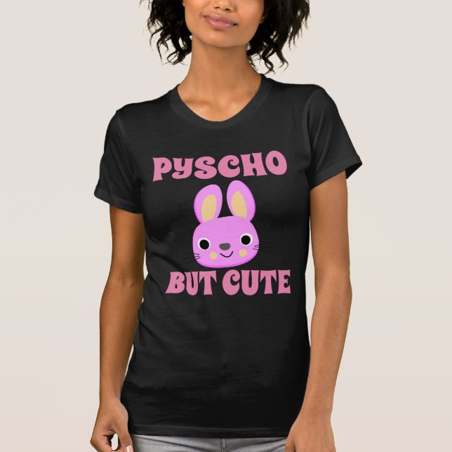 PSYCHO MEN CUTE BUNNY Black T-Shirts (Framsida)