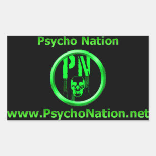 Psycho Nation Sticker Rektangulärt Klistermärke