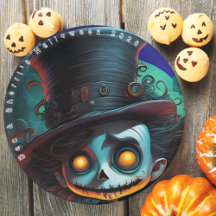 Psycho Top hat Halloween fest Pappra Tallrikar