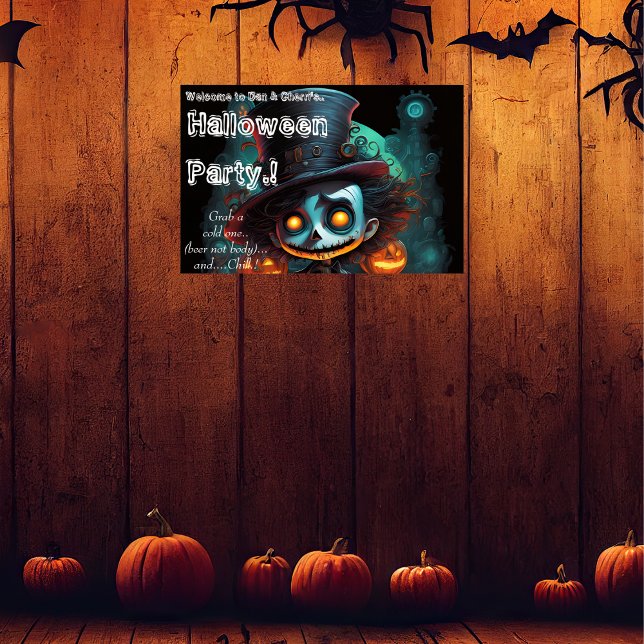 Psycho Top hat Halloween fest Poster (Psycho Top Hat Halloween Party Poster)