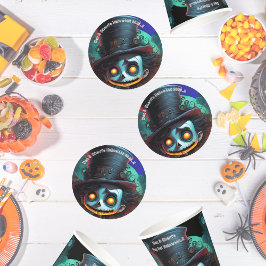 Psycho Top hat Halloween fest Underlägg Papper Rund
