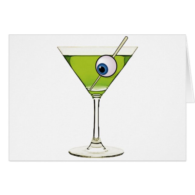 Psychobilly Martini Hälsningskort (Framsidan Horizontal)