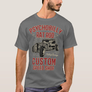 Psychobilly Råtta Rod Anpassningsbar Speed Shop T Shirt