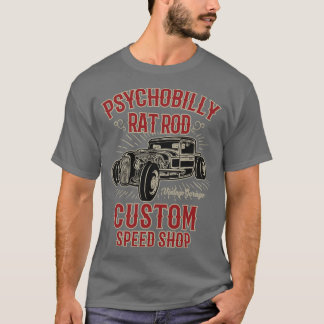 Psychobilly Råtta Rod Anpassningsbar Speed Shop T Shirt