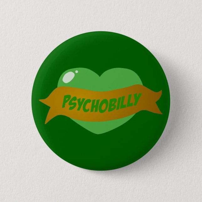 Psychobilly tatueringhjärta knapp (Framsida)