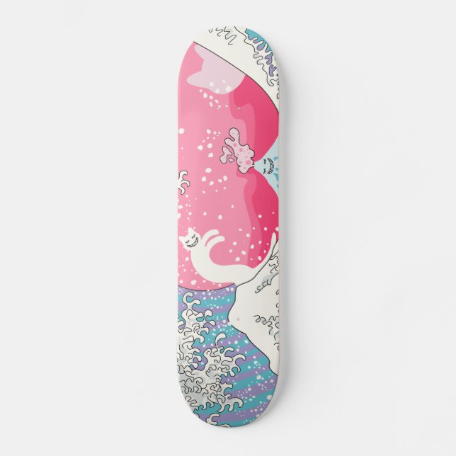 Psychodelic Bubblegum Kunagawa surfarekatt Mini Skateboard Bräda 18,7 Cm (Framsida)