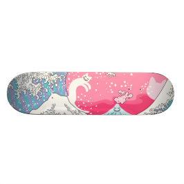 Psychodelic Bubblegum Kunagawa surfarekatt Mini Skateboard Bräda 18,7 Cm