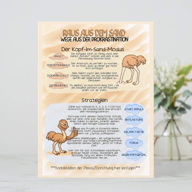 Psychoedukation Infoblatt Prokrastination Spara Datumet (Stående Fram)