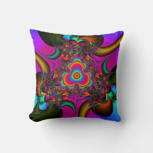 Psycholdelic fractal Art Präl Kudde