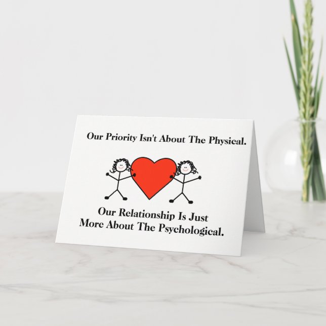 Psychological Funny Lesbisk Romantik Card Helgkort (Framsida)