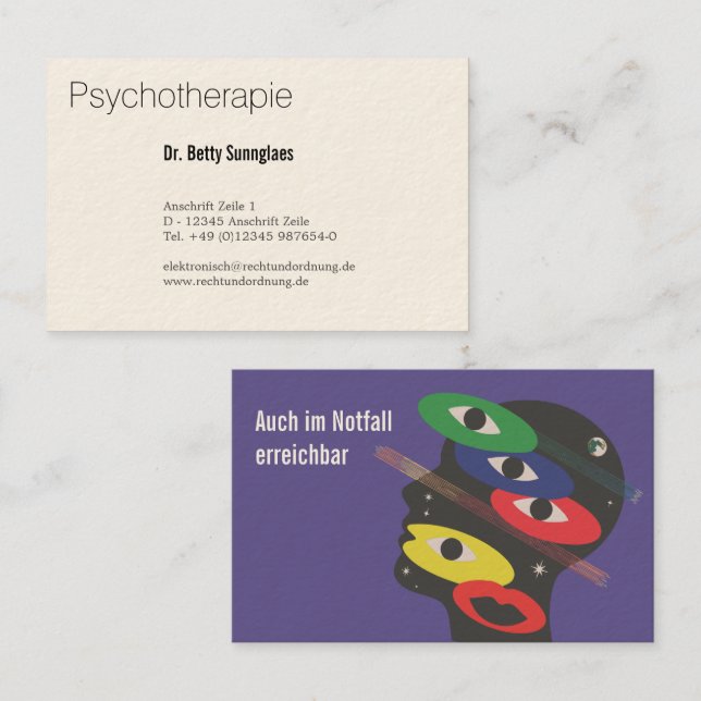 Psychologinnen  visitkort (Fram/baksida)