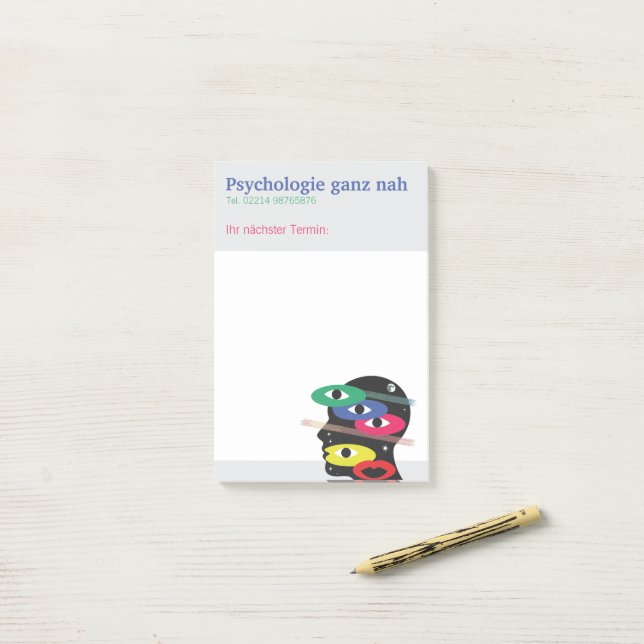 Psychologische Praxis bunte Haftnotizen  Post-it Block (På skrivbordet)
