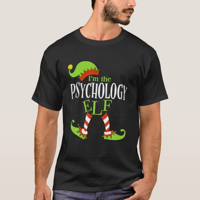 PSYCHOLOGY Elf Family Group Matching PJ Kristus T Shirt (Framsida)
