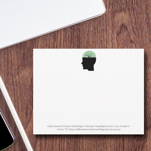 Psychology Office Träd Modern Anpassningsbar Couns Anteckningskort (Skapare uppladdad)