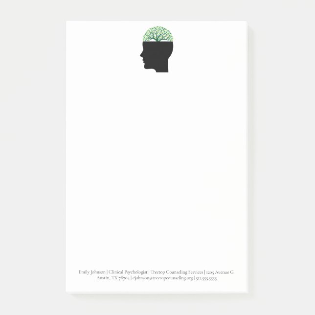 Psychology Office Träd Modern Anpassningsbar Couns Post-it Block (Framsida)