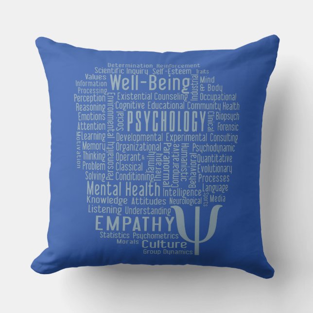 PSYCHOLOGY Ord Cloud anpassningsbar färg dekorativ Kudde (Framsida)