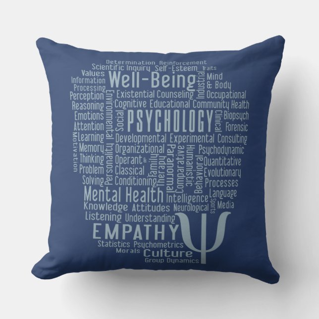 PSYCHOLOGY Ord Cloud anpassningsbar färg dekorativ Kudde (Framsida)