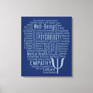 PSYCHOLOGY Ord Cloud anpassningsbar färg kanvastr Canvastryck