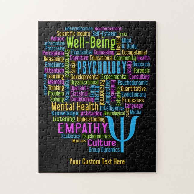 PSYCHOLOGY Ord Cloud anpassningsbar puzzle Pussel (Vertikal)