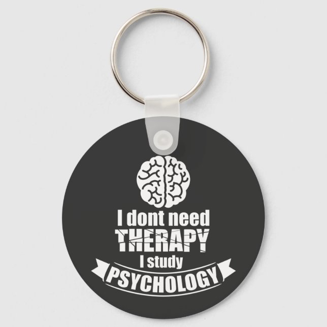 Psychology Student Funny Quote Keychain Nyckelring (Framsida)