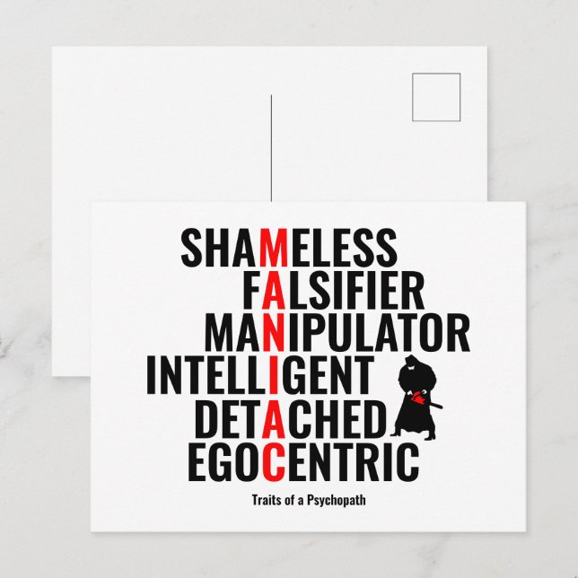 Psychopatens tåg vykort (Fram/baksida)