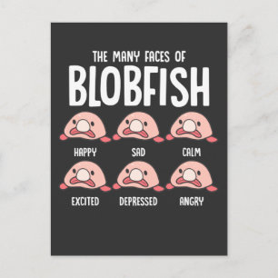 Psychrolutes Ugly Fish Ansikte Blobfish Sea crecul Vykort