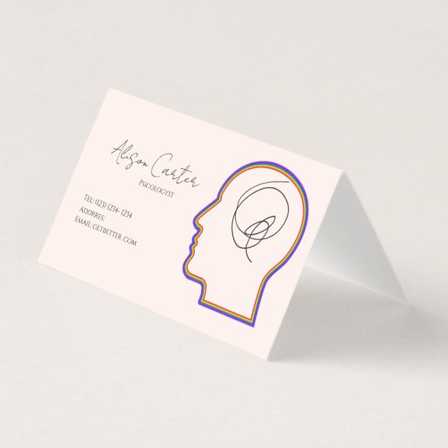 psycology editable business card  kort (Framsida)
